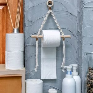 New! Woven Toilet Paper Holder Wall Hanging